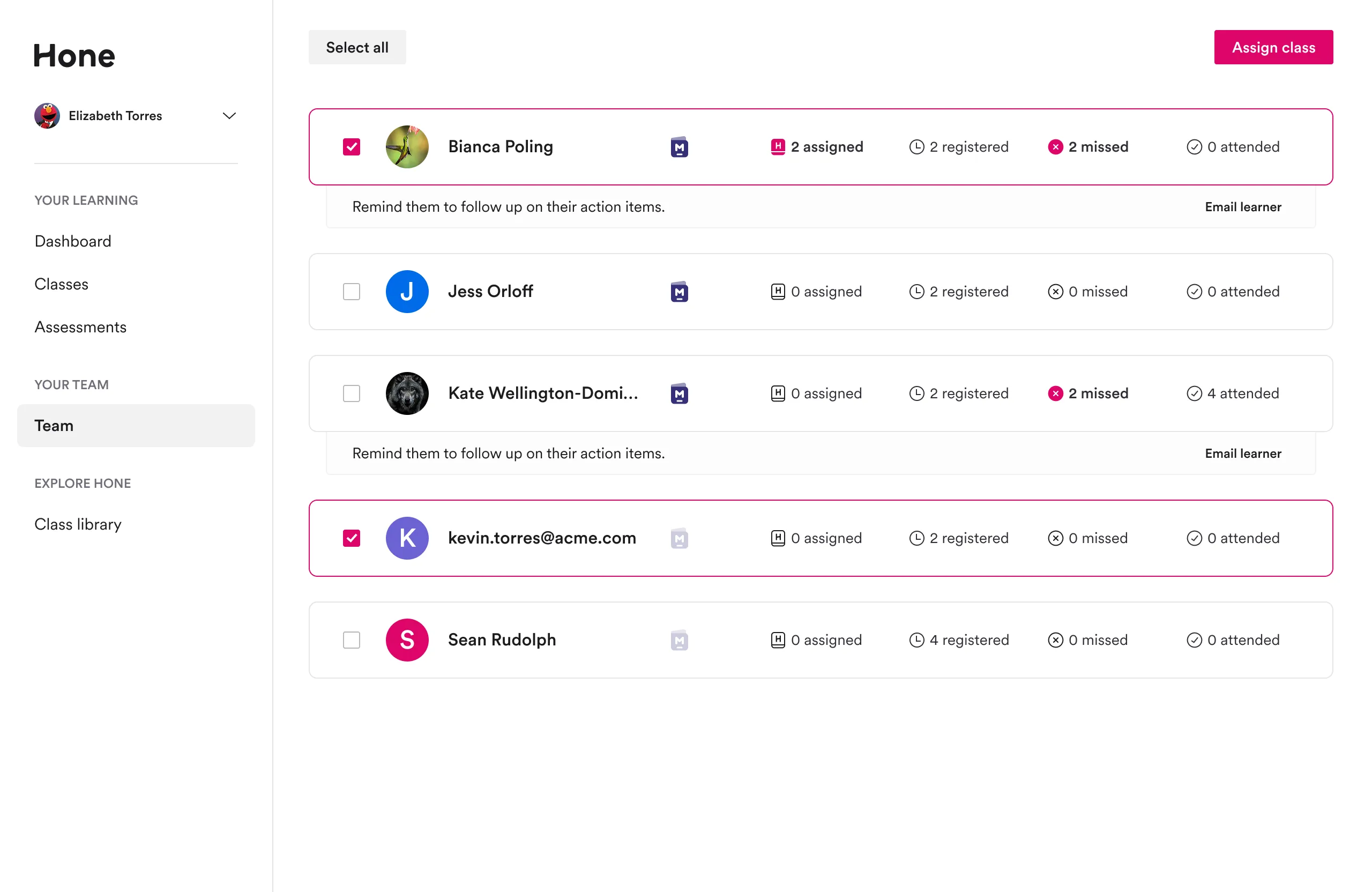 The final desktop view of our manager platform